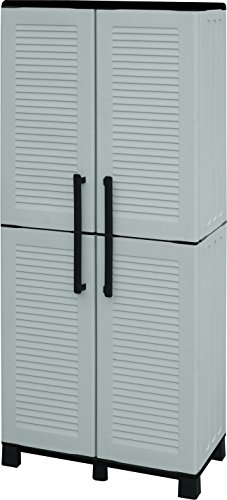 Art Plast Family Armario Alto 2 Puertas en Polipropileno, Gris, 68x37x169 cm