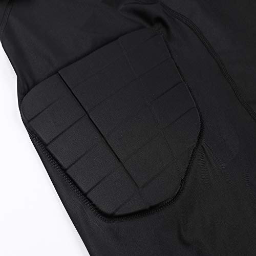 Dgxinjun Men Padded Compression Shirt Men Short Sleeve Protective Shirt Shoulder Football Rib Chest Back Protector Pads Shirt For Adult (Medium) #TOP3