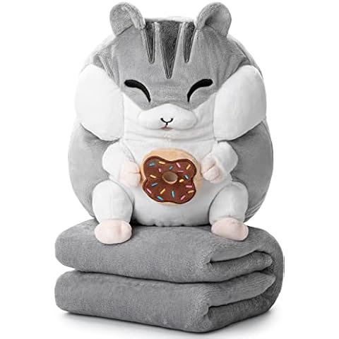 Peluche de hámster grande con manta mullida 2 en 1 Cover