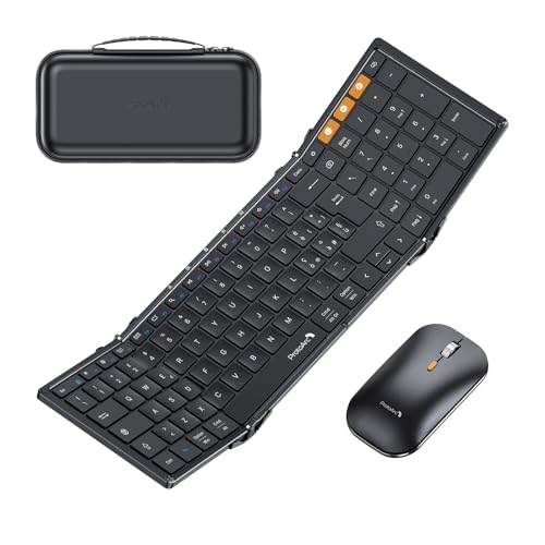 Tastiera Bluetooth Pieghevole XK01 | Layout IT, Touchpad, Per IPad, Android, PC | Nero - Foto 9