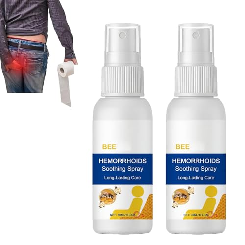 Beevenoms Spray para hemorroides, Spray cómodo sin contacto, niebla de alivio de enfriamiento, fórmula suave, para todo tipo de piel (2 Pcs)