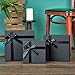 Black Gift Box - 3 Piece Nested Luxury Gift Box Set, Empty Black Gift Boxes with Lids & Ribbon Assorted Sizes Small to Large for Gift Wrapping, Holidays, Bridesmaid & Groomsmen Proposal Gifts, for Him