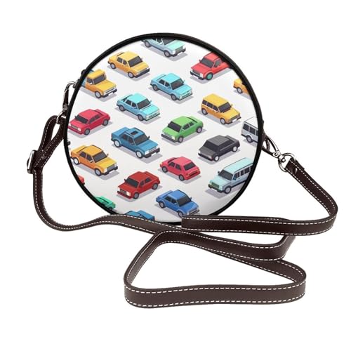 Sac à bandoulière rond pour femme en cuir végétalien chic avec sa sangle réglable