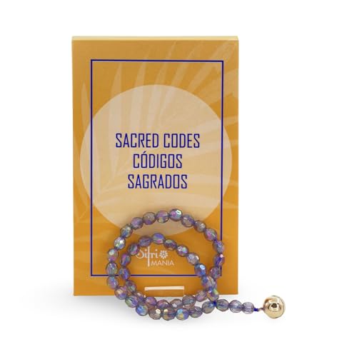 SIFRIMANIA Sacred Codes with 45 Prayer Beads Rosary – 50 Activation Codes, Affirmation & Reflection Cards – Spiritual Gift Set in English & Spanish – Not Full Code Deck