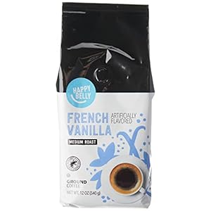 Amazon Brand – Happy Belly French Vanilla Flavored Ground Coffee, Medium Roast, 12 ounce (Pack of 1)