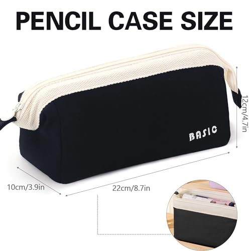 Image of MAMUNU Large Pencil Case Wide Opening - Big Capacity Pencil Pouch for Girls Boys - Portable Stationery Pen Bag for School Office College Teens Students Adults, Black
