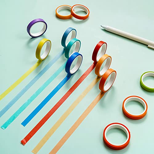 image for emmoolife 60 Rolls Washi Tape Sets 8mm Wide 10ft Long Basic Solid Colo