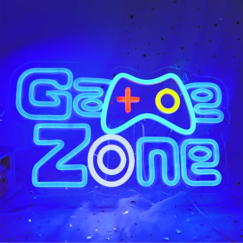 ENUOLI Game Zone-Neonschilder,LED-Game-Zone-Schild,auffälliges,USB-betriebenes, buntes Gaming-Neonlicht für die Wanddekoration im Zimmer/Männerhöhle,Gamer-Geschenke für Männer,Jungen,Teenager