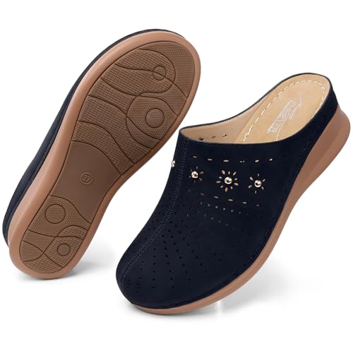 Image of SHIBEVER Clogs for Women Mules Comfortable: Slip On Closed Toe Casual Shoes | Cushioned Footbed All-Day Comfort Non Slip Platform Dress Shoes Breathable Upper for Walking Work Business Office Travel