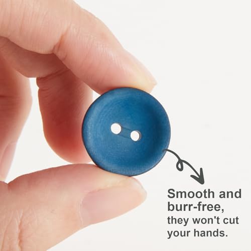 Boutons 2 trous bleu 20 mm Inotionstyle à surface lisse pour gilets