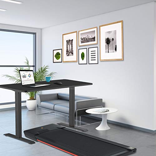 Vivitory Under Desk Electric Treadmill, Walking Jogging Flat for Home, 2.25HP Walking Running Machine, Remote Control and LED Display, Portable Treadmill for Home/Office Cardio Fitness