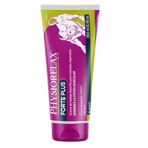 Physiorelax - Forte Plus, Crema de Masaje, Preparación y Recuperación de Músculos y Ligamentos, Antes y Después del Ejercicio, Uso Personal y Profesional - 250 ml