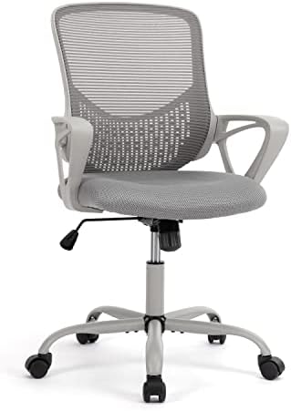 Office Chair Mid Back Computer Chair Ergonomic Mesh Computer Desk Chair with Lumbar Support Armrest, Executive Height Adjustable Swivel Task Chair for Women Adults