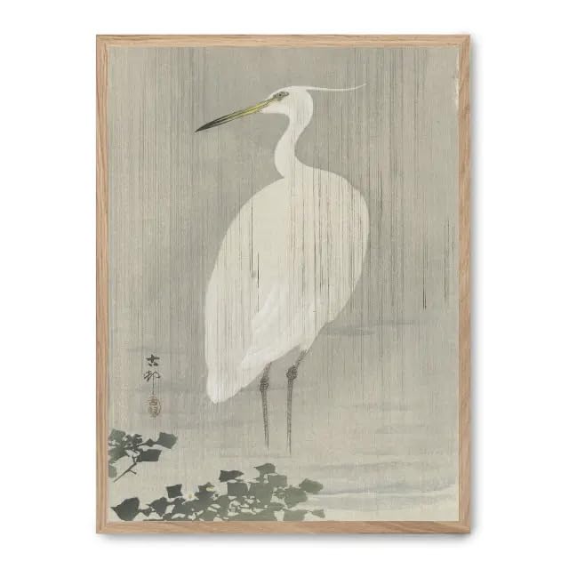 Cuadro white egret FASE5 : sublimez un mur vide avec un grand tableau zen