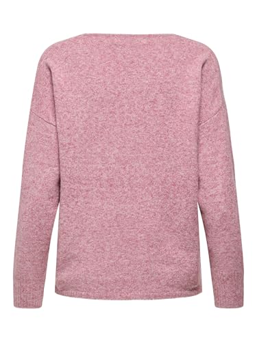 ONLY Damen Strickpullover V-Ausschnitt Sweater Onlrica Life L/S V-Neck Pullo KNT Noos 15224360 ,Heather Rose ,M – Ansicht 3