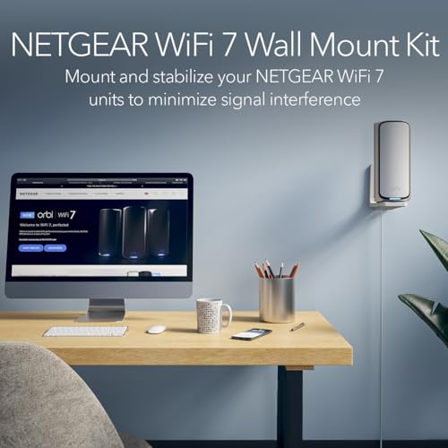 Image of NETGEAR WiFi 7 Wall Mount Kit (RBEWM-10000S) Compatible with Orbi & Nighthawk WiFi 7 Systems, White