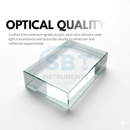 Image of SBT Optical Physics Experiment Kit | Glass Prism, Convex & Concave Lenses, Glass Slab & Mirrors Set | Light Refraction, Reflection & Dispersion | STEM Science Lab Equipment for Students | Set of 7
