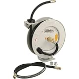 Roughneck Spring-Rewind Fuel and Oil Hose Reel with Hose - 1,250 PSI