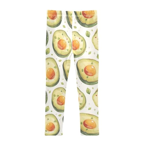 KLL Funny Avocado Girls Active Leggings Casual High Waisted Activewear Sports2