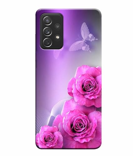 Image of Printed Hard Back Case Cover & Compatible for Samsung Galaxy A72 5G | Rose Flower Painting Art (Multicolor) - D1198