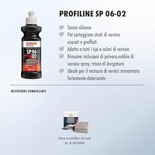 SONAX PROFILINE SP 06-02 Pasta abrasiva (250ml) lucidante di alta qualità, rimuove graffi fino a P1200. Garantisce una finitura liscia | Art. 03201410