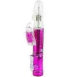 36-Frequency Soft Silicone Rotating Bullet Thrusting Powerful Stimulation Clit Dildo G-Spot Vibrator for Women, Pink