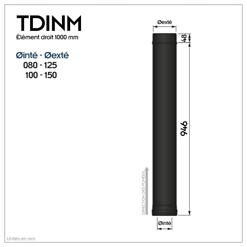 Conduit concentrique de cheminée inox polycombustible