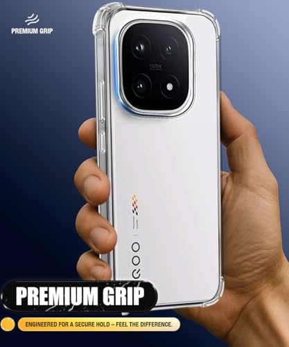 Image of WOW IMAGINE Ultra-Hybrid Crystal Clear Back Case for iQOO 15 5G | Shockproof Design | Camera Protection Bump | Hard Mobile Back Cover with Cushioned Edges - Transparent