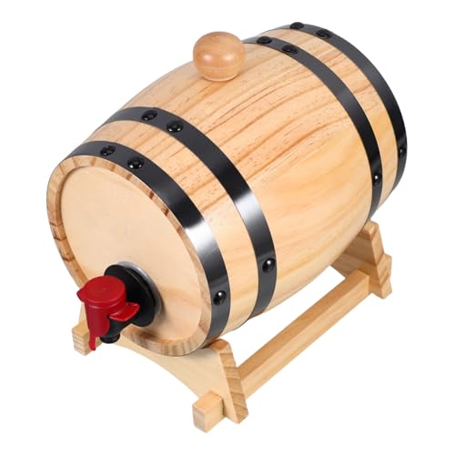 Ciieeo Oak Barrel for Whiskey Wine Dispenser 1l Aging Barrel Beer Storage Decorative Beverage Dispenser
