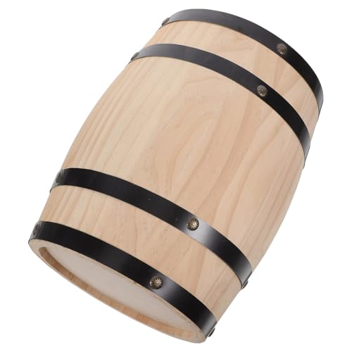 Toyvian Tonneau Bois Décoratif Petit Baril Rustique Multifonctionnel pour Rangement Vin et Décoration Intérieur