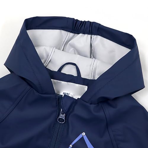 Toddler Boys Girls Hooded Cartoon Printed Rainproof Jacket Zip Reflective Stripe Rain Coat With Kids Umbrella3