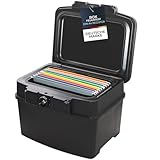 HMF 250453 Feuerfeste Wasserdichte Dokumentenbox | DIN A4 | Hängeregister | schwarz