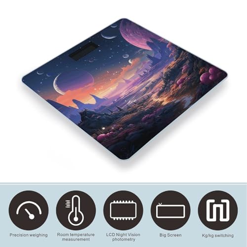 Báscula Digital de Baño Color Retro Espacial Vidrio Templado miniatura 3