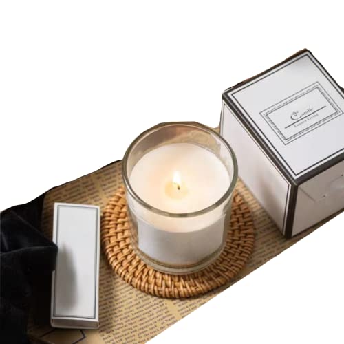 KOWVOWZ Scented Candle Light in Glass Cup for Meditation Girl Lasting Room Aroma Birthday Gift Scented Soybean Wax (• White Tea and Ginger Flower(Floral and Tea Aroma), Clear Glass Cup)