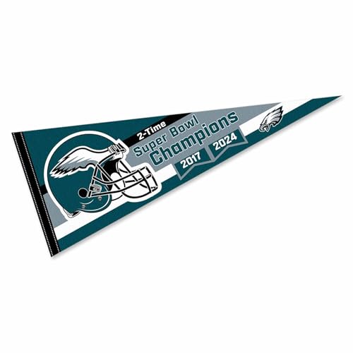 Banderín de tamaño completo de los Eagles de WinCraft conmemorativo de dos campeonatos