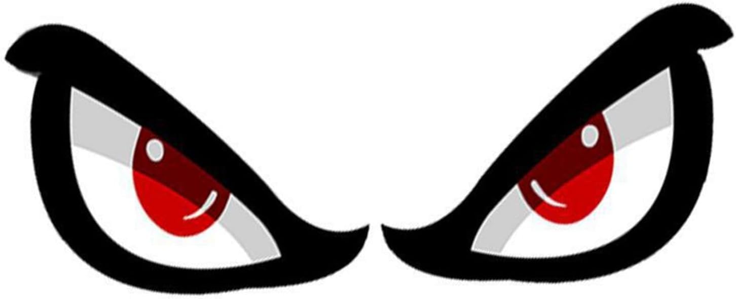 Jowxsx Black 3D Evil Eyes Sticker - Manic Eyes Label Sticker For Car & Motorcycle