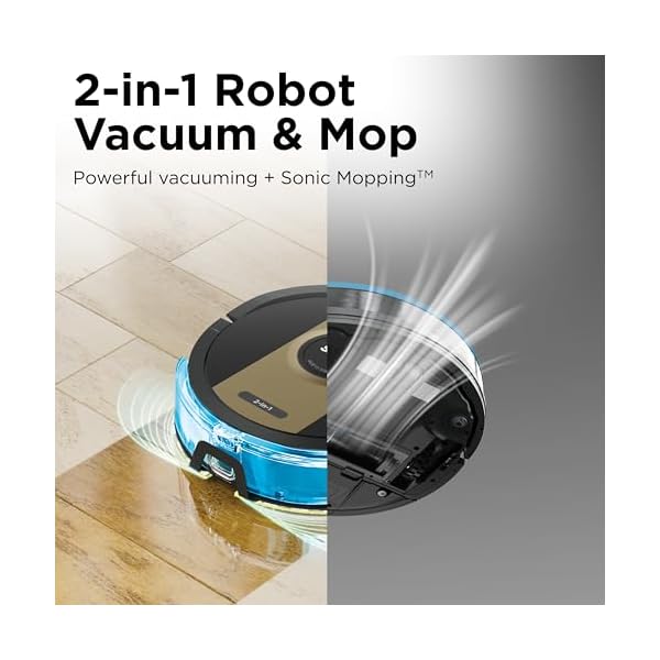 Shark RV2410WD IQ 2-in-1 Robot Vacuum and Mop with Row-by-Row Cleaning, Perfect for Pet Hair, Compatible with Alexa, Black/Bronze, Black/Gold, No Self-Empty Base - Image 3