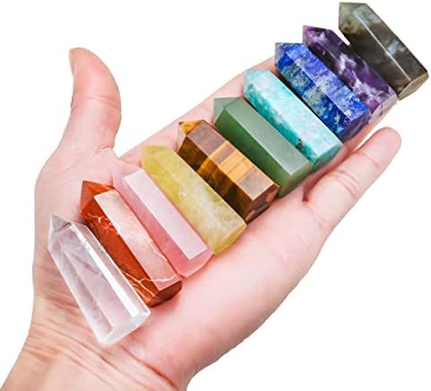 Apengshi Conjunto de torre de cristal de cura, 4 a 5 cm, 10 peças...