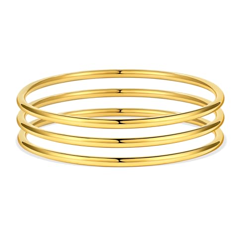 Elegance 11 designs 2mm/3mm Gold Bangles Bracelets Set For Women Non Tarnish, Stainless Steel Bracelets Jewelry Stackable Thin Minimalistic Waterproof Gold Bangles