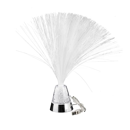 NULYLU Colorful Fiber Optic Table Lamp Chic Night Light for Romantic Decor USB Battery Powered for Bedroom Home Office Lighting Sensory Light