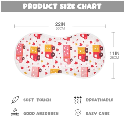 Cartoon Car Cotton Muslin Burp Cloth Soft and Absorbent wash Cloth for boy and Girl Set of 2, 22x11in4