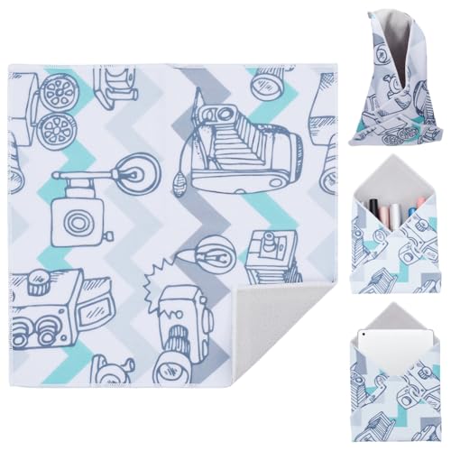 CREATCABIN Pellicola Protettiva Fotocamera Pellicola Protettiva Fotocamera Borsa Stoccaggio Magica Autoadesiva AntiGraffio Prodotto Cosmetico Viaggio Custodia Lenti Panno Morbido Adesivo 28x28cm