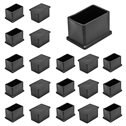 Cjueiom 20pcs 25mm x 50mm / 1" x 2" Chair Leg Floor Protectors Rectangle Table Legs Covers
