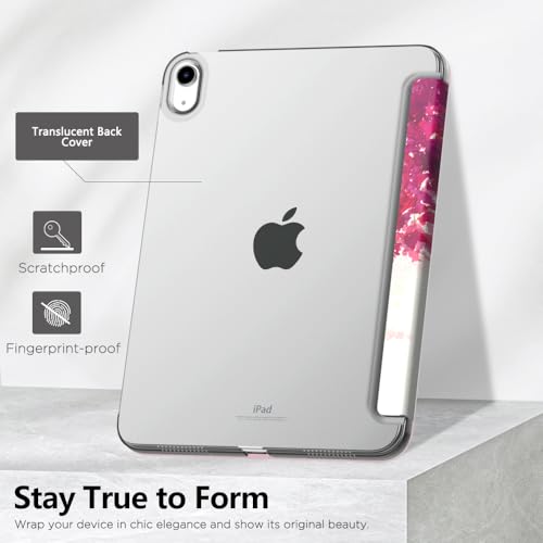 Image of MoKo for iPad (A16) 11th Generation Case 11 Inch 2025,iPad 10th Generation Case 10.9 Inch 2022,Slim Stand Hard PC Translucent Back Shell Smart Cover,Support Touch ID,Auto Wake /Sleep,Watercolor Scenery