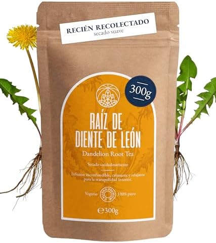 Raíz de diente de león Monte Nativo (300g) - Té Diente de leon infusion - Dandelion tea - Infusiones de hierbas - Té de hierbas – Cuidadosamente cortado y secado – 100% puro y natural