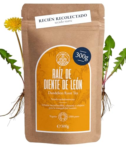 Raíz de diente de león Monte Nativo (300g) - Té Diente de leon infusion - Dandelion tea - Infusiones de hierbas - Té de hierbas – Cuidadosamente cortado y secado – 100% puro y natural