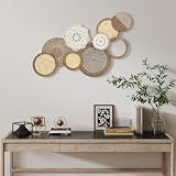 HOMCOM Décoration Murale en Bois Moderne, 83,8 x 44,5 cm, Bois Naturel...