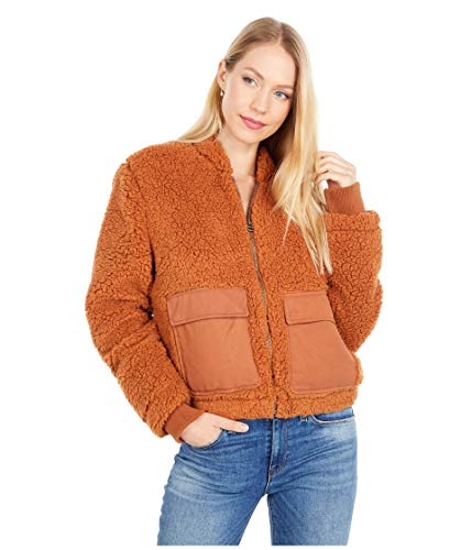 Teddy coat contre le froid de mi-saison : blouson transitoire zippé style utility femme