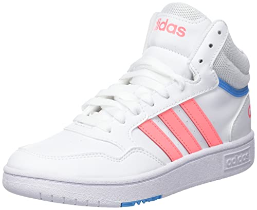 adidas Mixte enfant Hoops Mid 3.0k Baskets, Ftwr White Acid Red Sky Rush, 36 2/3 EU