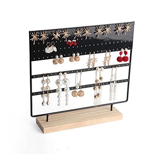RESOYE Présentoir à bijoux à 3 niveaux pour boucles d'oreilles suspendues - En bois - Noir Cover